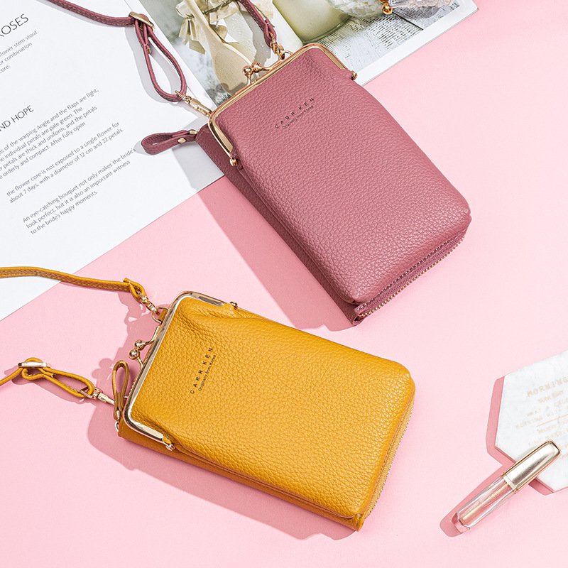 Korean Fashion Lychee Pattern Solid Color Diagonal Shoulder Bag - الصورة 5