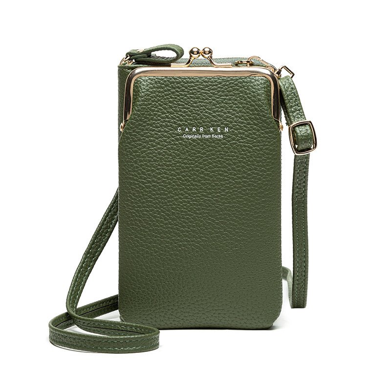 Korean Fashion Lychee Pattern Solid Color Diagonal Shoulder Bag - الصورة 6
