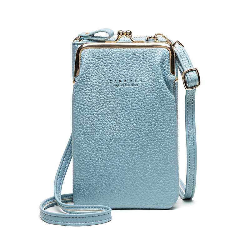Korean Fashion Lychee Pattern Solid Color Diagonal Shoulder Bag - الصورة 4