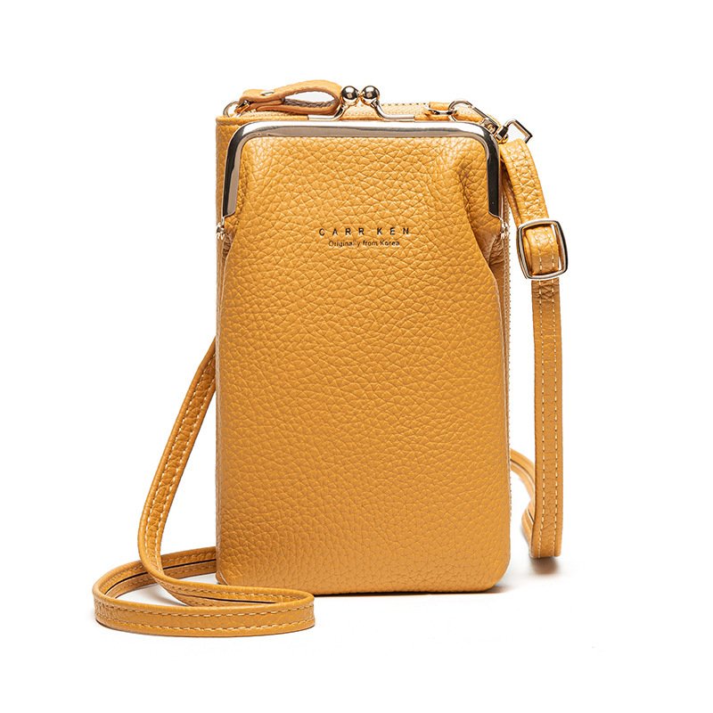 Korean Fashion Lychee Pattern Solid Color Diagonal Shoulder Bag - الصورة 3