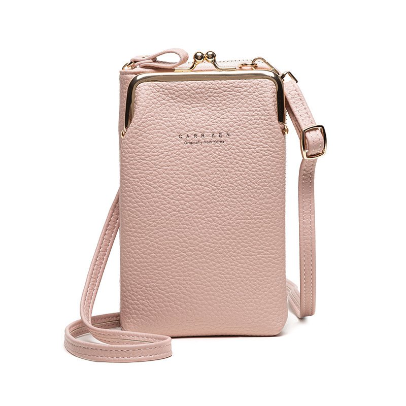 Korean Fashion Lychee Pattern Solid Color Diagonal Shoulder Bag - الصورة 2