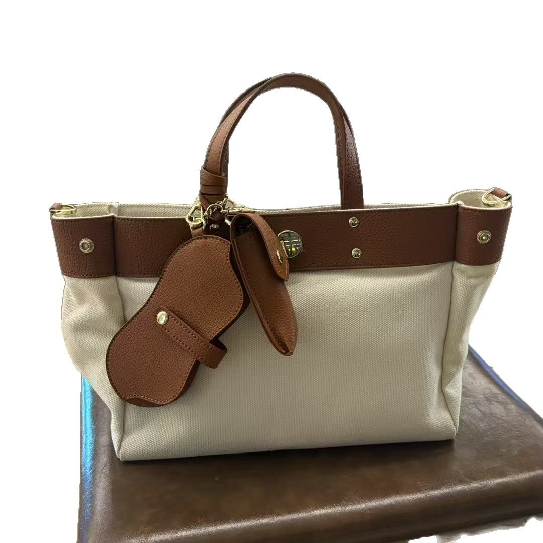 Textured Cowhide High Canvas Loose Crossbody Bag - الصورة 2