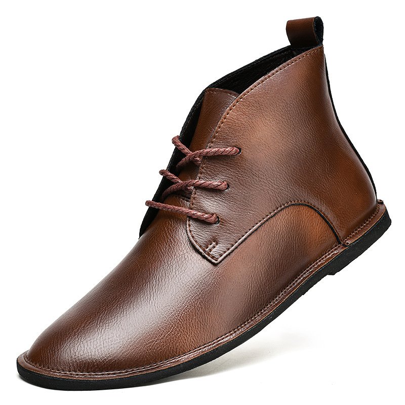Genuine Leather Martin Vintage Fashion Leather Boots British Wild Soft Bottom Boots - الصورة 2