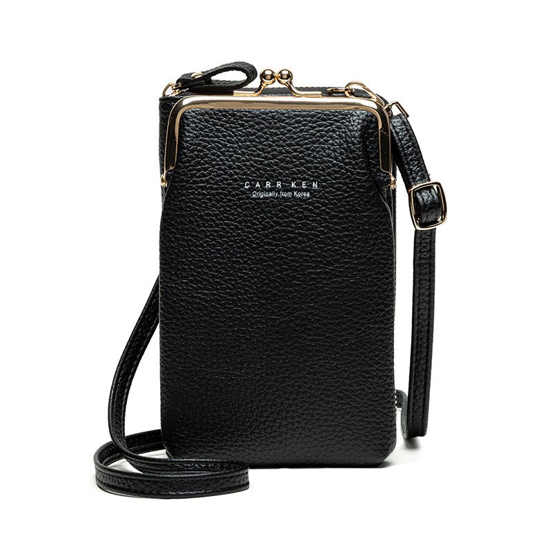 Korean Fashion Lychee Pattern Solid Color Diagonal Shoulder Bag - الصورة 8