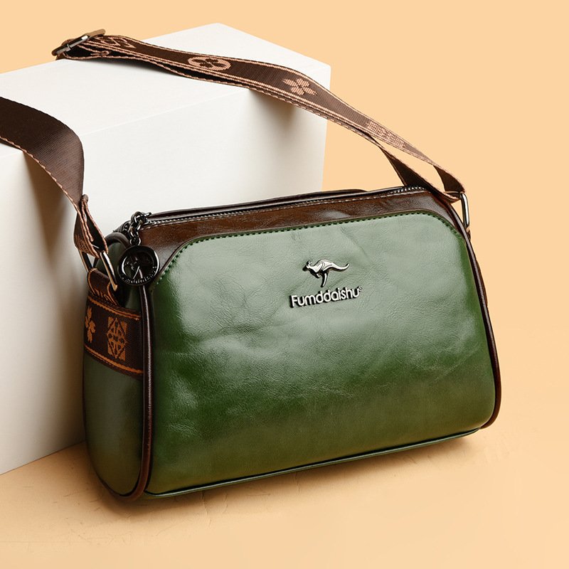 Oil Wax Leather Cross-border Trendy Women's Bag New Retro Double-sided - الصورة 8