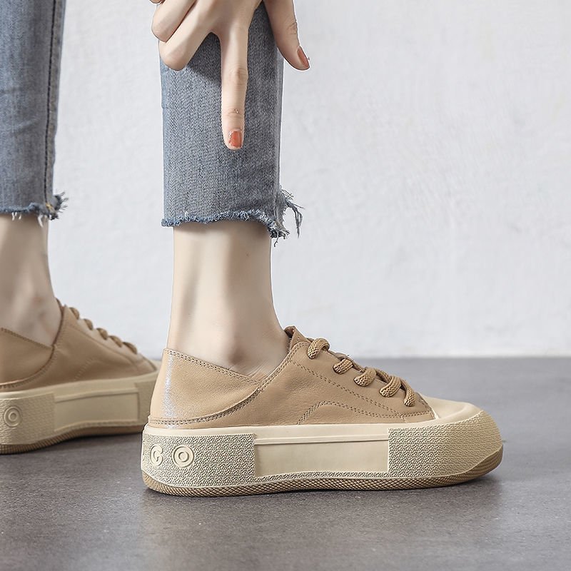 Thick Bottom All-matching Spring And Summer Flat Soft Bottom Not Tired Feet Wear Biscuits Pumps Casual Sneakers For Women - الصورة 4