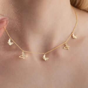 Sterling Silver Butterfly Necklace Dainty Elegant Jewelry
