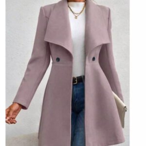 Slim-fit Long Fashion Lapel Women's Wool Coat