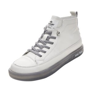 Leather High-top Shoes Women's First Layer Cowhide Spring And Autumn New