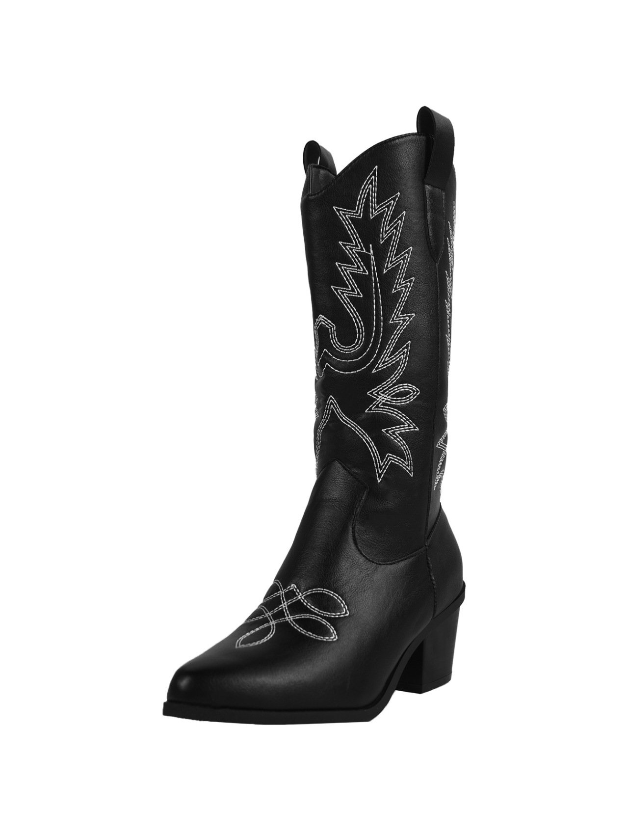 High Heel White Western Cowboy Knight Boots - الصورة 5