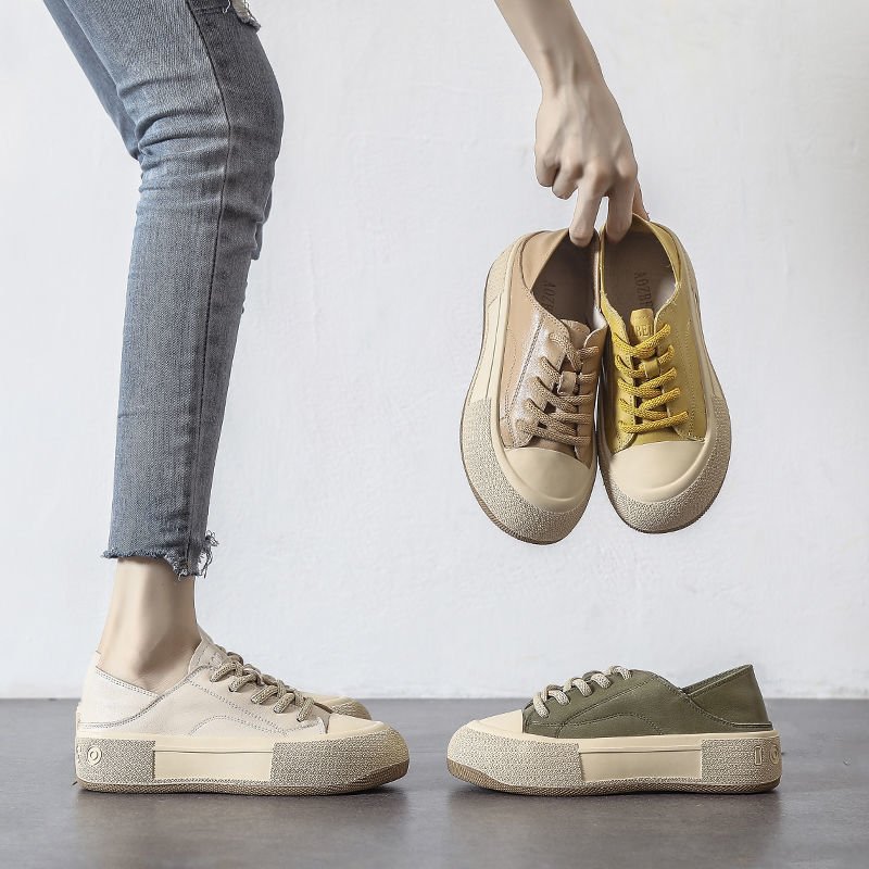 Thick Bottom All-matching Spring And Summer Flat Soft Bottom Not Tired Feet Wear Biscuits Pumps Casual Sneakers For Women - الصورة 8