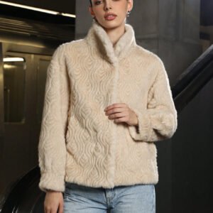 Women's Solid Color High Neck Long Sleeved Thick Coat