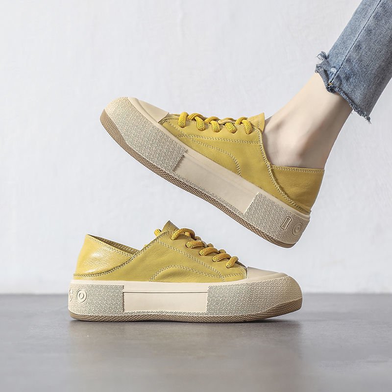 Thick Bottom All-matching Spring And Summer Flat Soft Bottom Not Tired Feet Wear Biscuits Pumps Casual Sneakers For Women - الصورة 5