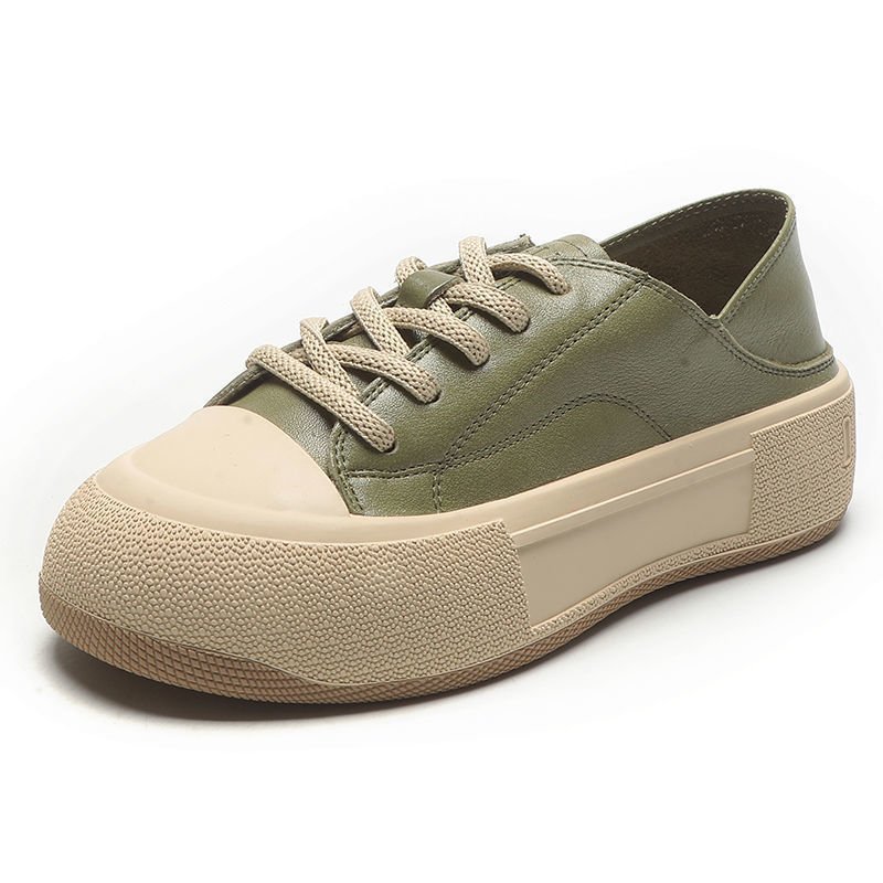 Thick Bottom All-matching Spring And Summer Flat Soft Bottom Not Tired Feet Wear Biscuits Pumps Casual Sneakers For Women - الصورة 3