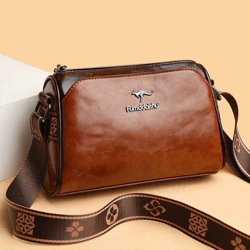 Oil Wax Leather Cross-border Trendy Women's Bag New Retro Double-sided