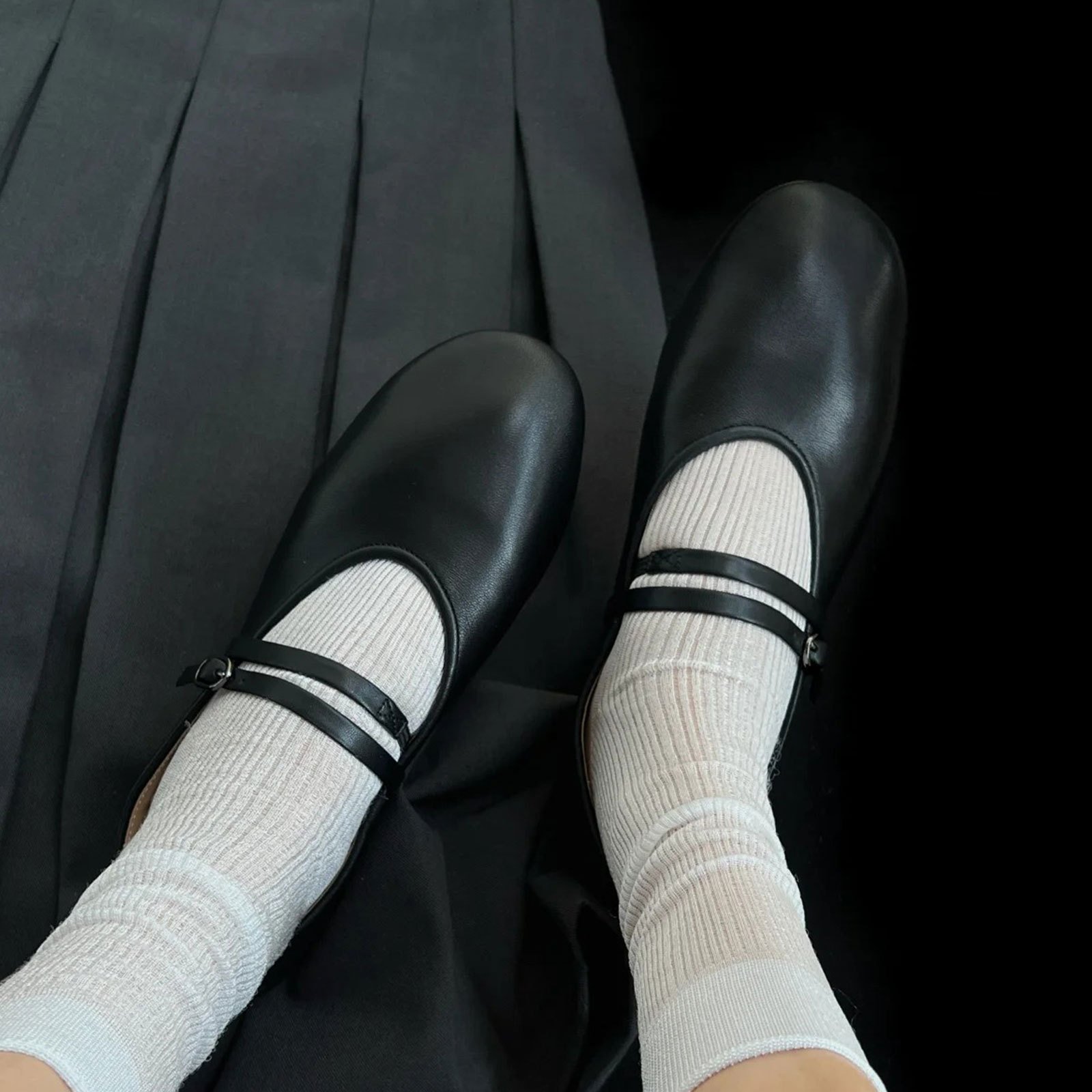 Soft Retro Grandma Shoes Round Toe Shallow Mouth Versatile Mary Jane Shoes - الصورة 4