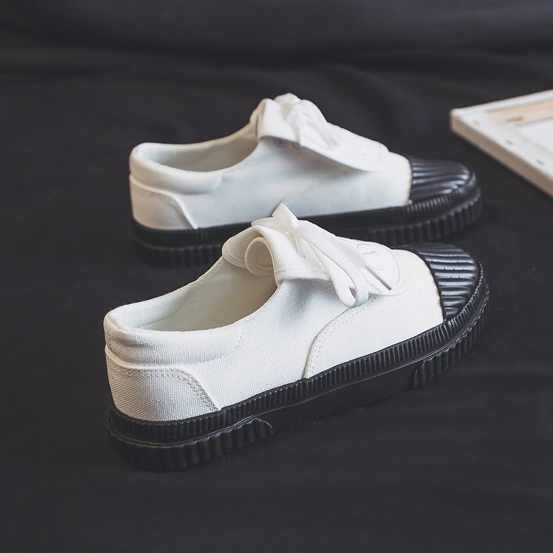 Korean Clamshell Canvas Female Niche Fashion Casual Small White Shoes - الصورة 7