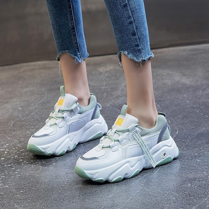 Genuine Leather Old Shoes Women All-match Platform Casual Sneakers - الصورة 5