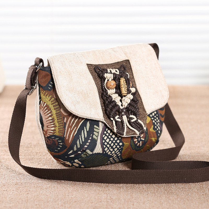 Ethnic Style Women's Shoulder Canvas Messenger Bag - الصورة 3