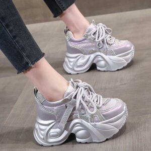 Breathable Mesh Foam Bottom Platform Dad Shoes