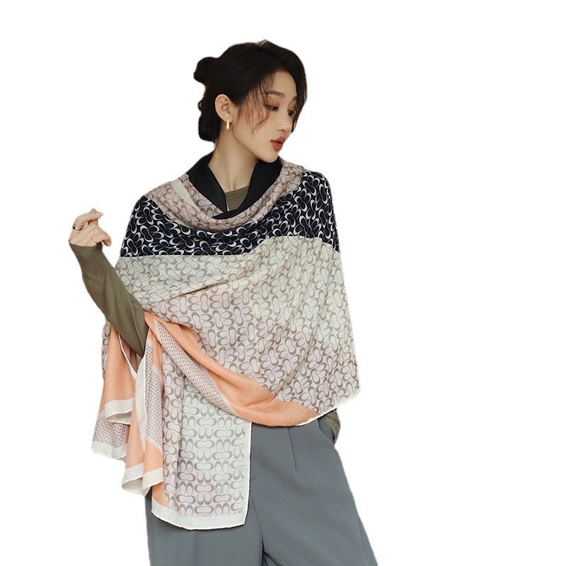 Vintage Printed Scarf Elegant Graceful Mid-length Decorative Scarf - الصورة 4