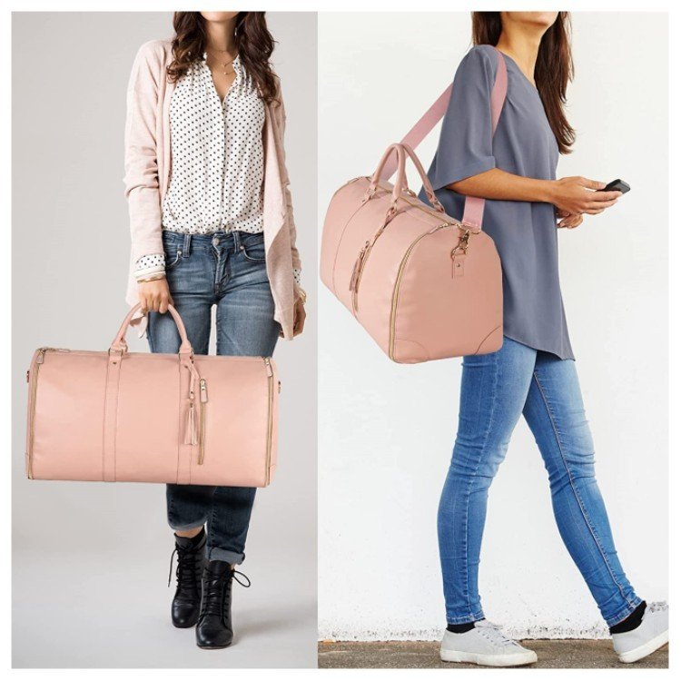 Large Capacity Travel Duffle Bag Women's Handbag Folding Suit Bag Waterproof Clothes Totes - الصورة 6