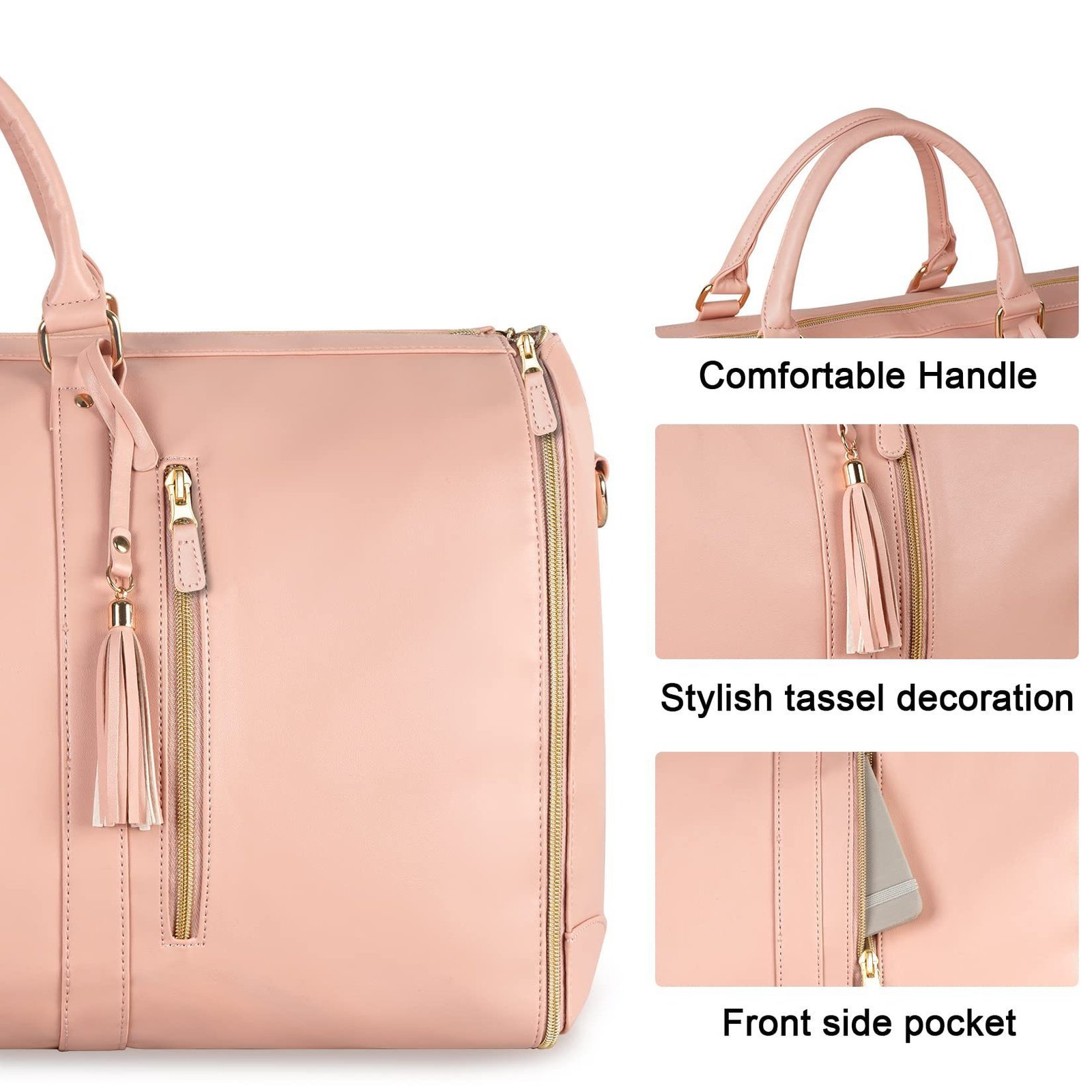 Large Capacity Travel Duffle Bag Women's Handbag Folding Suit Bag Waterproof Clothes Totes - الصورة 10