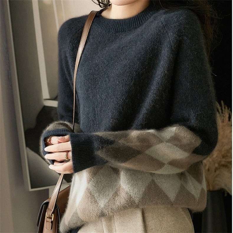 Fashionable Slim-fit Knitwear Retro Autumn Winter Red - الصورة 3