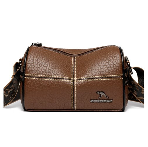 Casual Stitched Genuine Leather Women's Shoulder Bag - الصورة 5