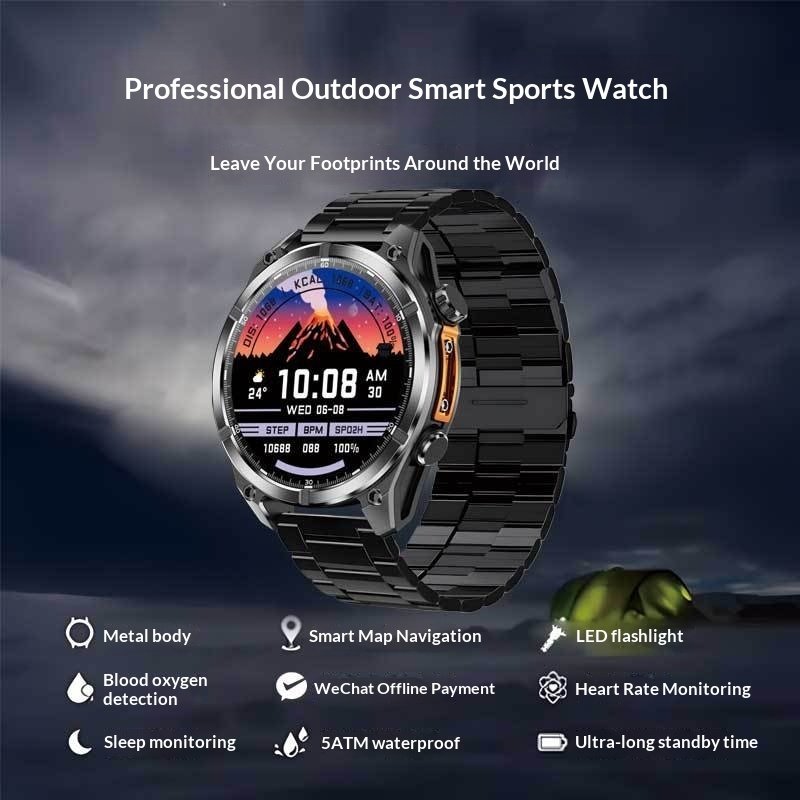 Running And Hiking Lighting Lamp Outdoor Sports Smartwatch - الصورة 2