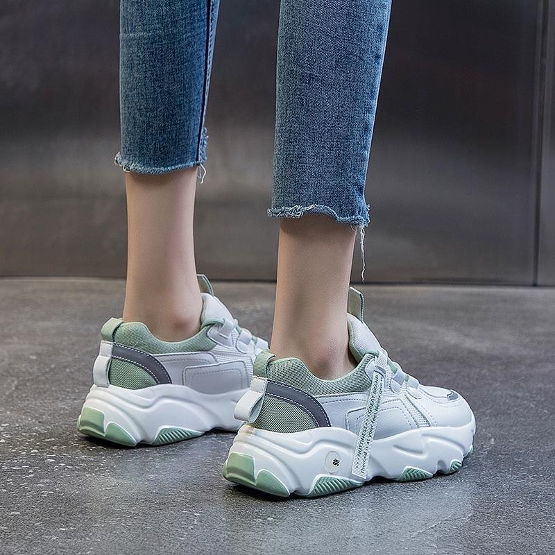 Genuine Leather Old Shoes Women All-match Platform Casual Sneakers - الصورة 2