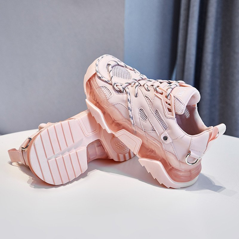 Daddy Shoes Women's Ins Trend New Thick-soled Mesh Breathable Sneakers - الصورة 4