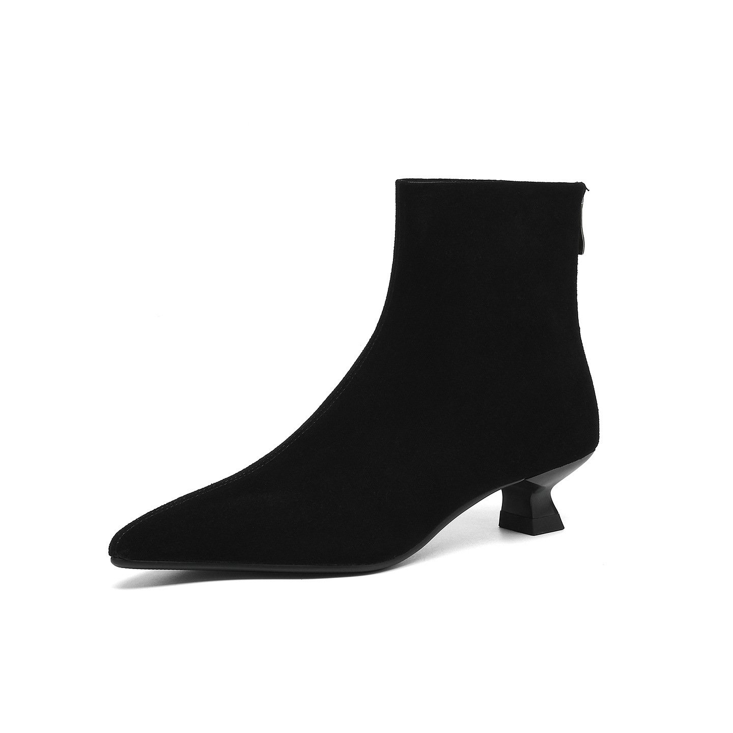 Cowhide Suede Pointed-toe Ankle Boots For Women - الصورة 7