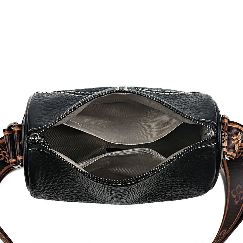 Casual Stitched Genuine Leather Women's Shoulder Bag - الصورة 4