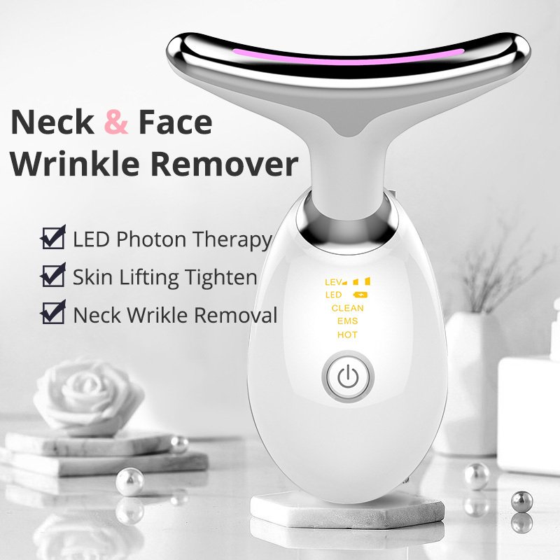 EMS Thermal Neck Lifting And Tighten Massager Electric Microcurrent Wrinkle Remover - الصورة 7