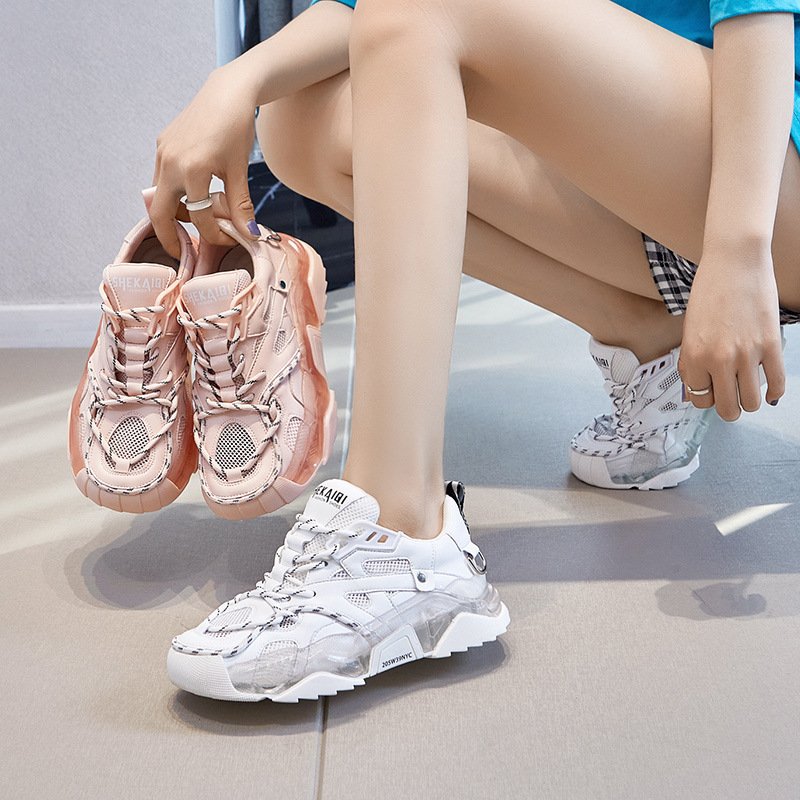 Daddy Shoes Women's Ins Trend New Thick-soled Mesh Breathable Sneakers - الصورة 3