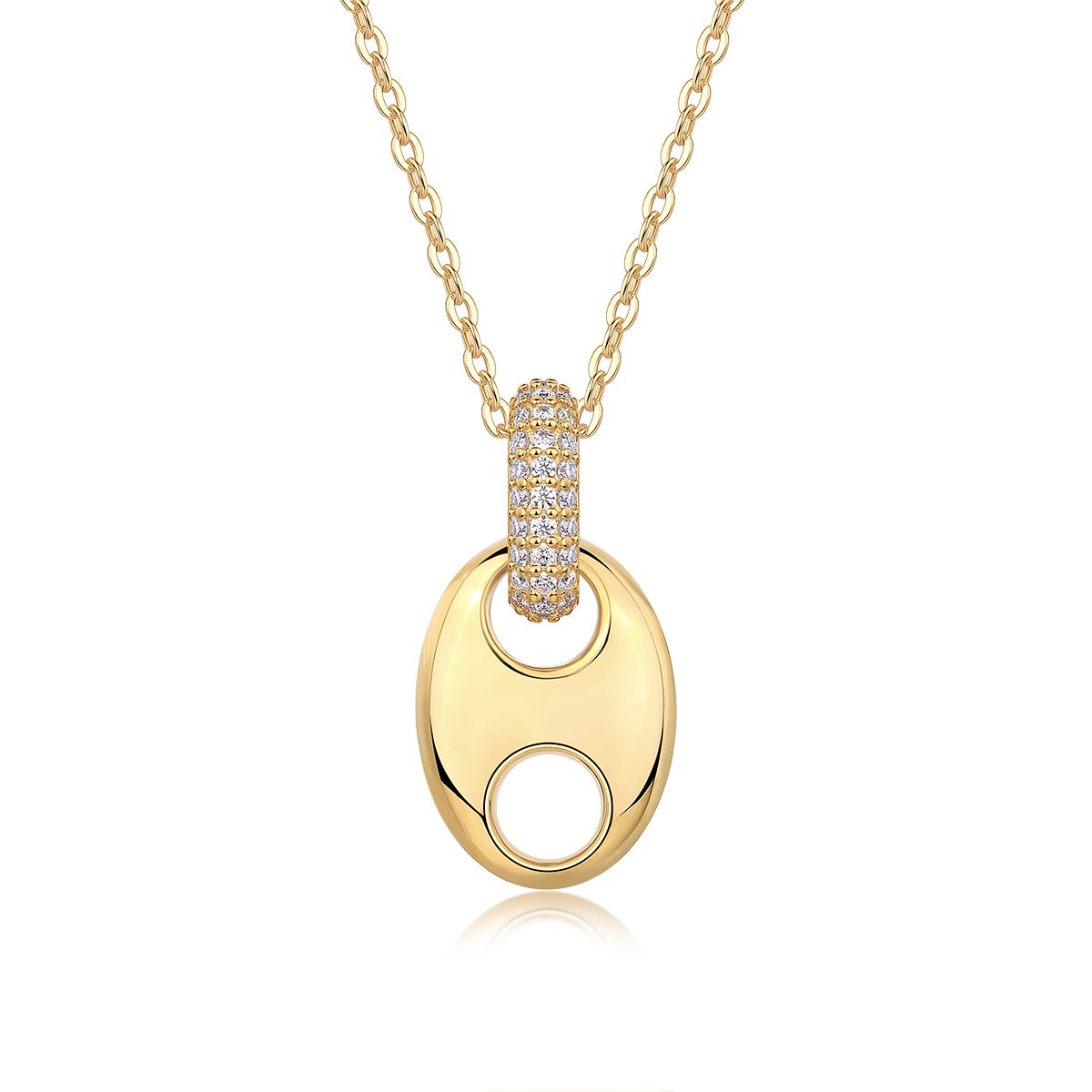 Cloud Roll And Cloud Spread - A Fashionable And Trendy Necklace Pendant Set With Top-quality Moissanite S925 And Silver Plated With Gold Can Be Tested With A Diamond Pen - الصورة 3