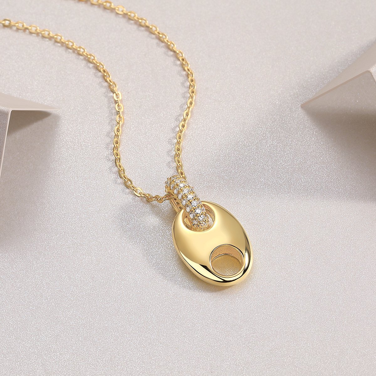 Cloud Roll And Cloud Spread - A Fashionable And Trendy Necklace Pendant Set With Top-quality Moissanite S925 And Silver Plated With Gold Can Be Tested With A Diamond Pen - الصورة 4