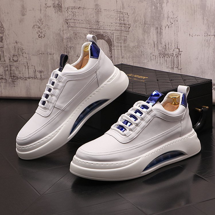 Fashion Trendy Men's Casual Shoes With White Thick Sole - الصورة 6