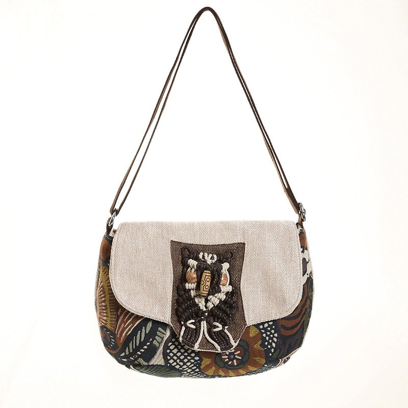 Ethnic Style Women's Shoulder Canvas Messenger Bag - الصورة 5