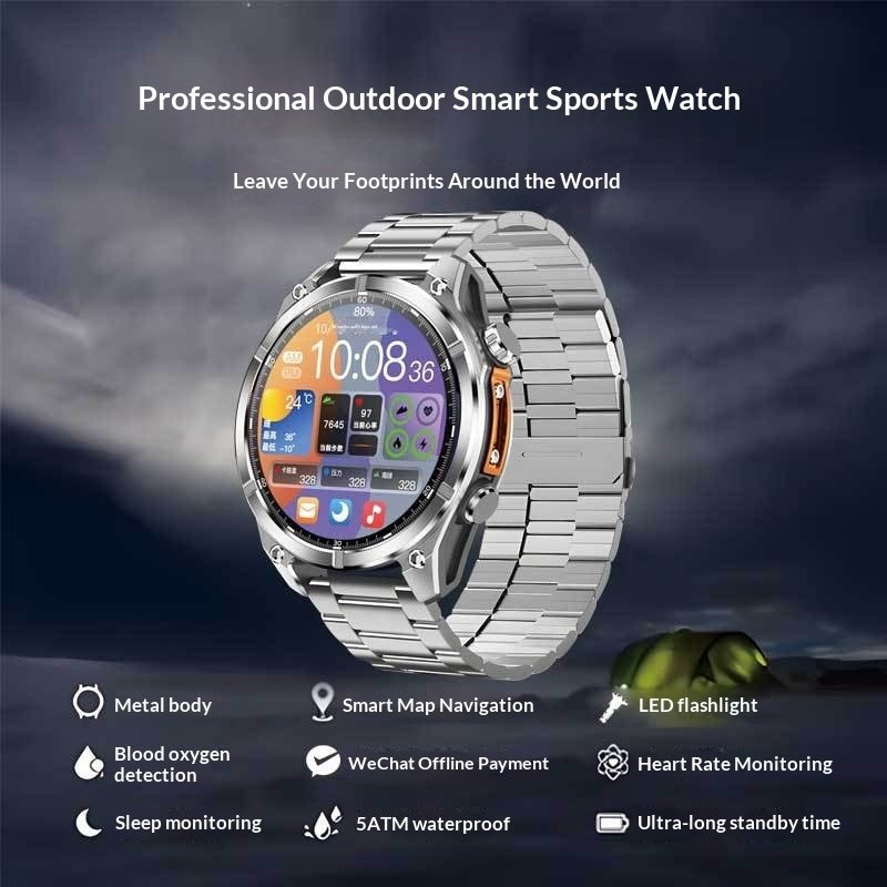Running And Hiking Lighting Lamp Outdoor Sports Smartwatch - الصورة 3