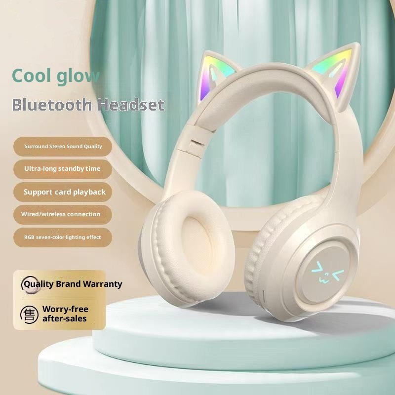 Cute Cat Ear Wireless Bluetooth Headphones - الصورة 4