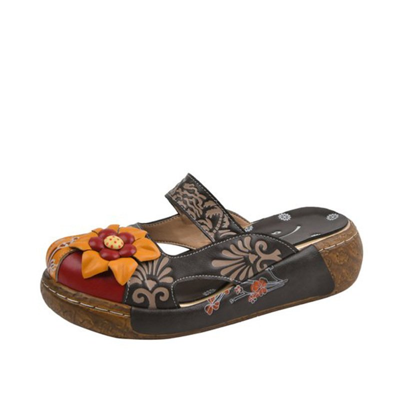 European And American Summer Thick Bottom Flat Bottom Color Matching Candy Color Ladies Toe Sandals - الصورة 2