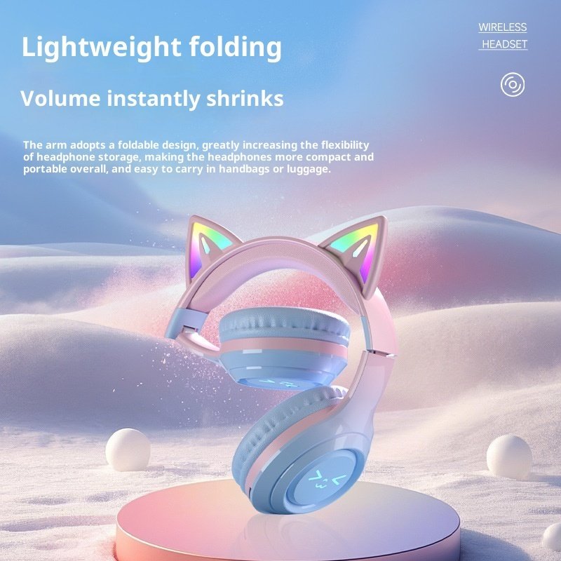 Cute Cat Ear Wireless Bluetooth Headphones - الصورة 6