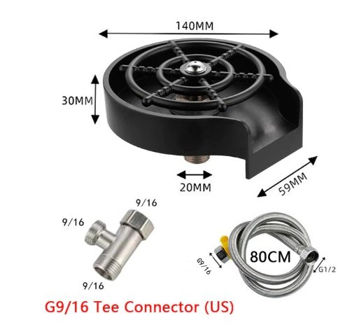 Bar Counter Cup Washer Sink High-pressure Spray Automatic Faucet Coffee Pitcher Wash Cup Tool Kitchen - الصورة 4