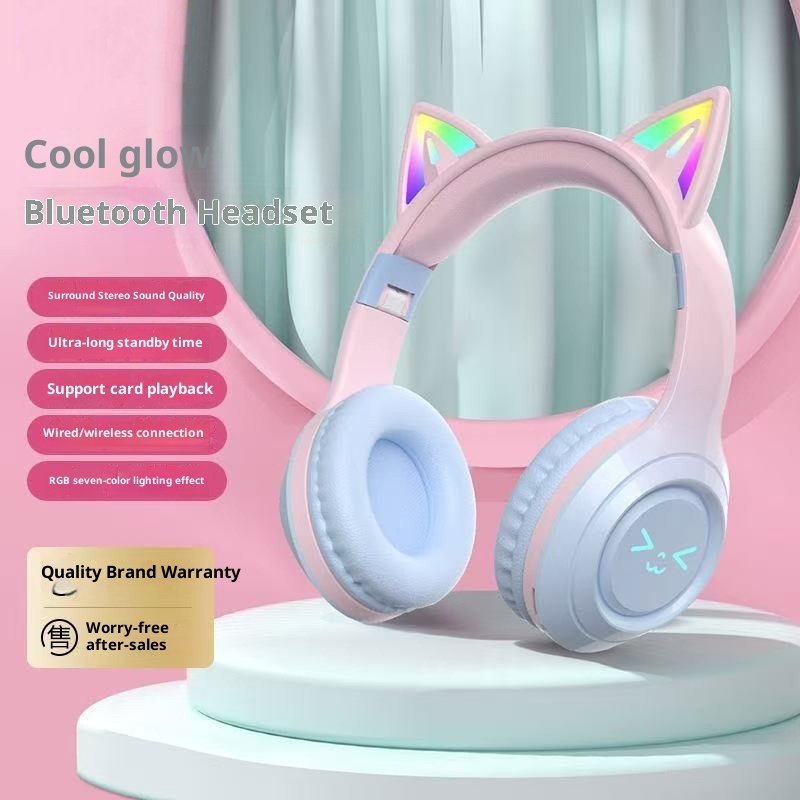 Cute Cat Ear Wireless Bluetooth Headphones - الصورة 3
