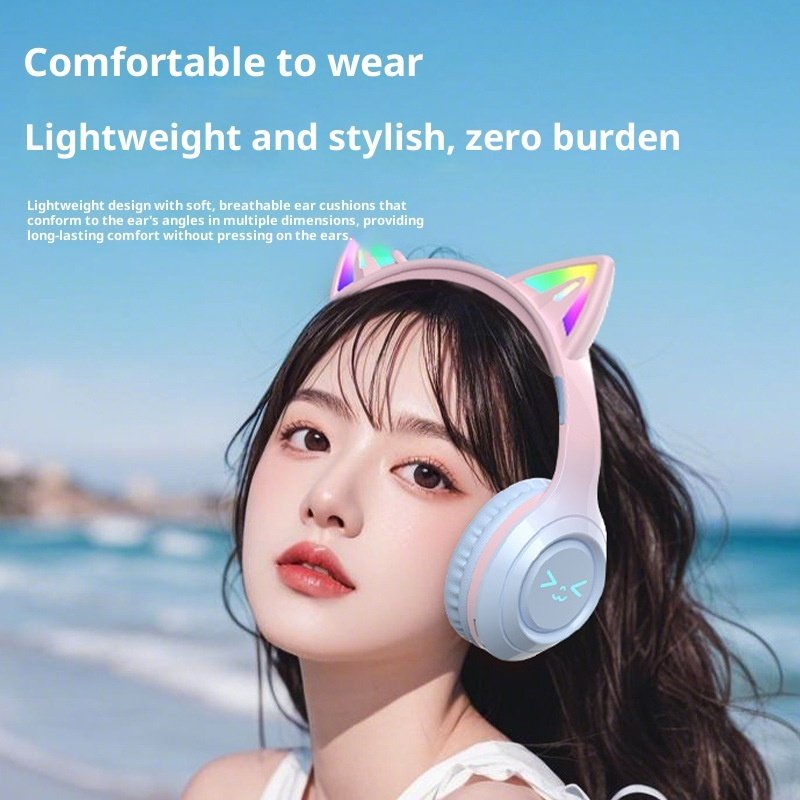 Cute Cat Ear Wireless Bluetooth Headphones - الصورة 7