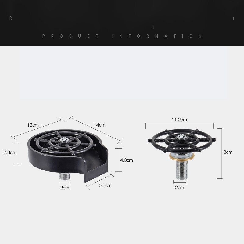 Bar Counter Cup Washer Sink High-pressure Spray Automatic Faucet Coffee Pitcher Wash Cup Tool Kitchen - الصورة 9
