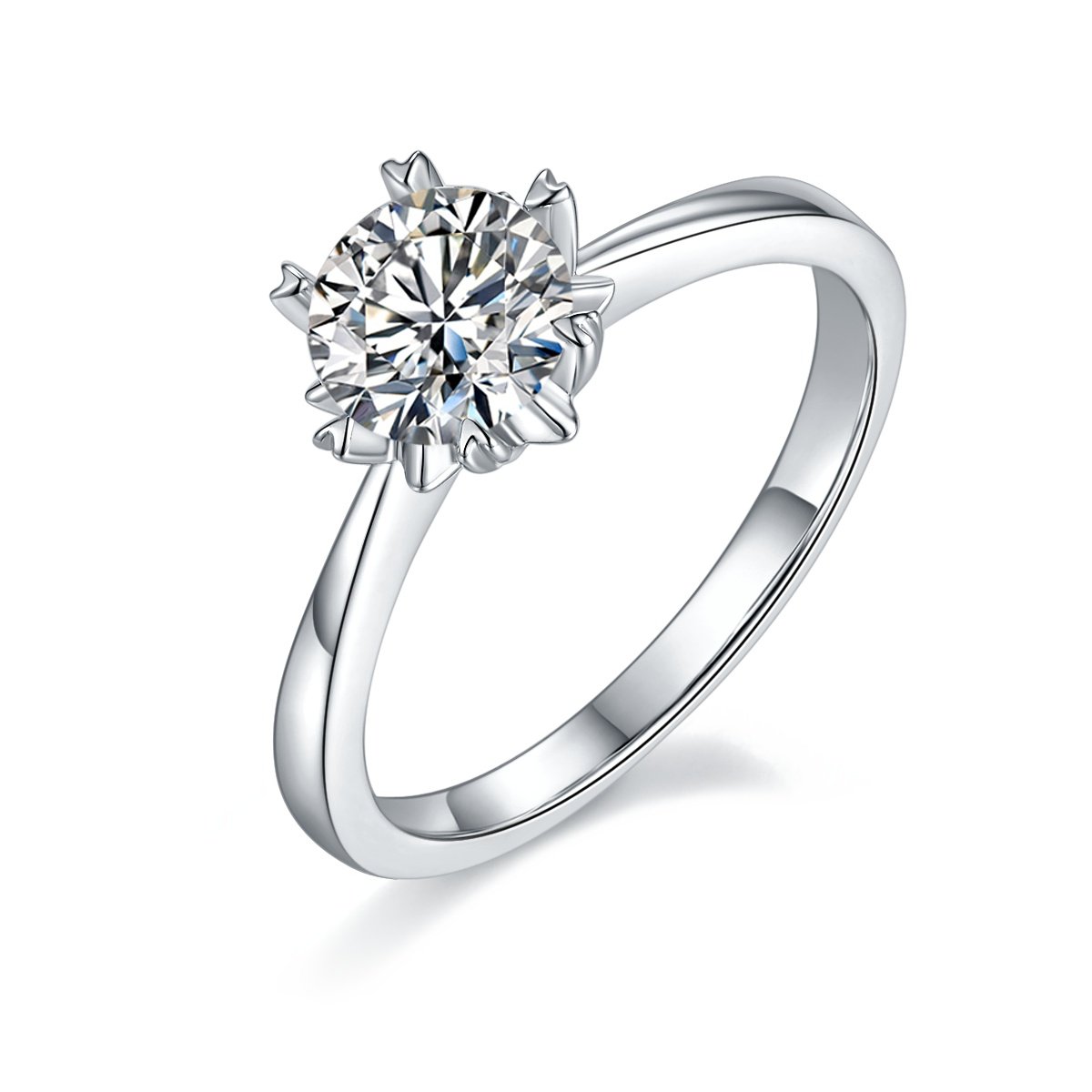 Dance Of Wind And Snow - A Wedding Ring Set With 1-carat Top-quality Moissanite S925 Silver And Platinum-plated Diamond. The Ring Can Be Inspected With A Diamond Pen - الصورة 2